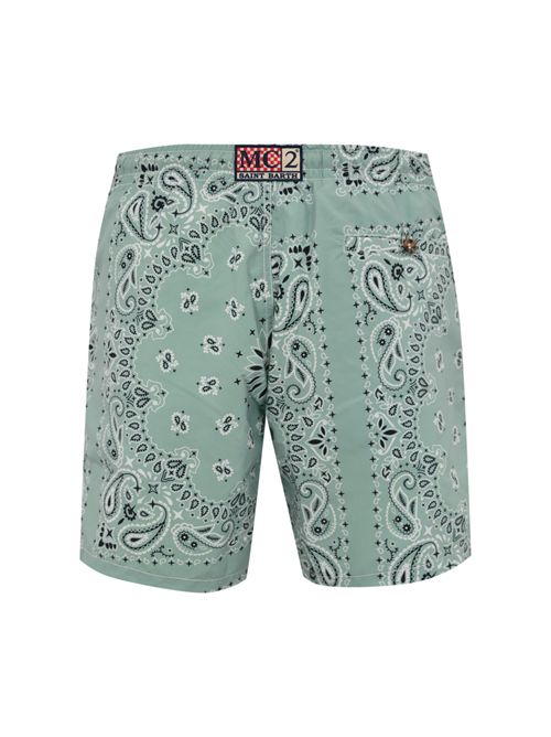 Costume da bagno Caprese Bandana Verde Mc2 Saint Barth | CAPRESE01681H BANDANNA ROUND 5301